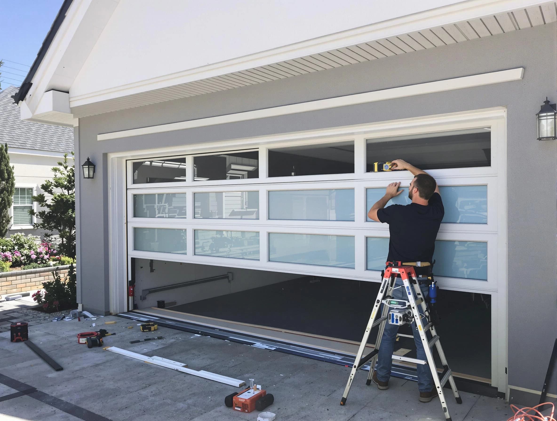 Carefree Garage Door Repair team performing garage door replacement in Carefree