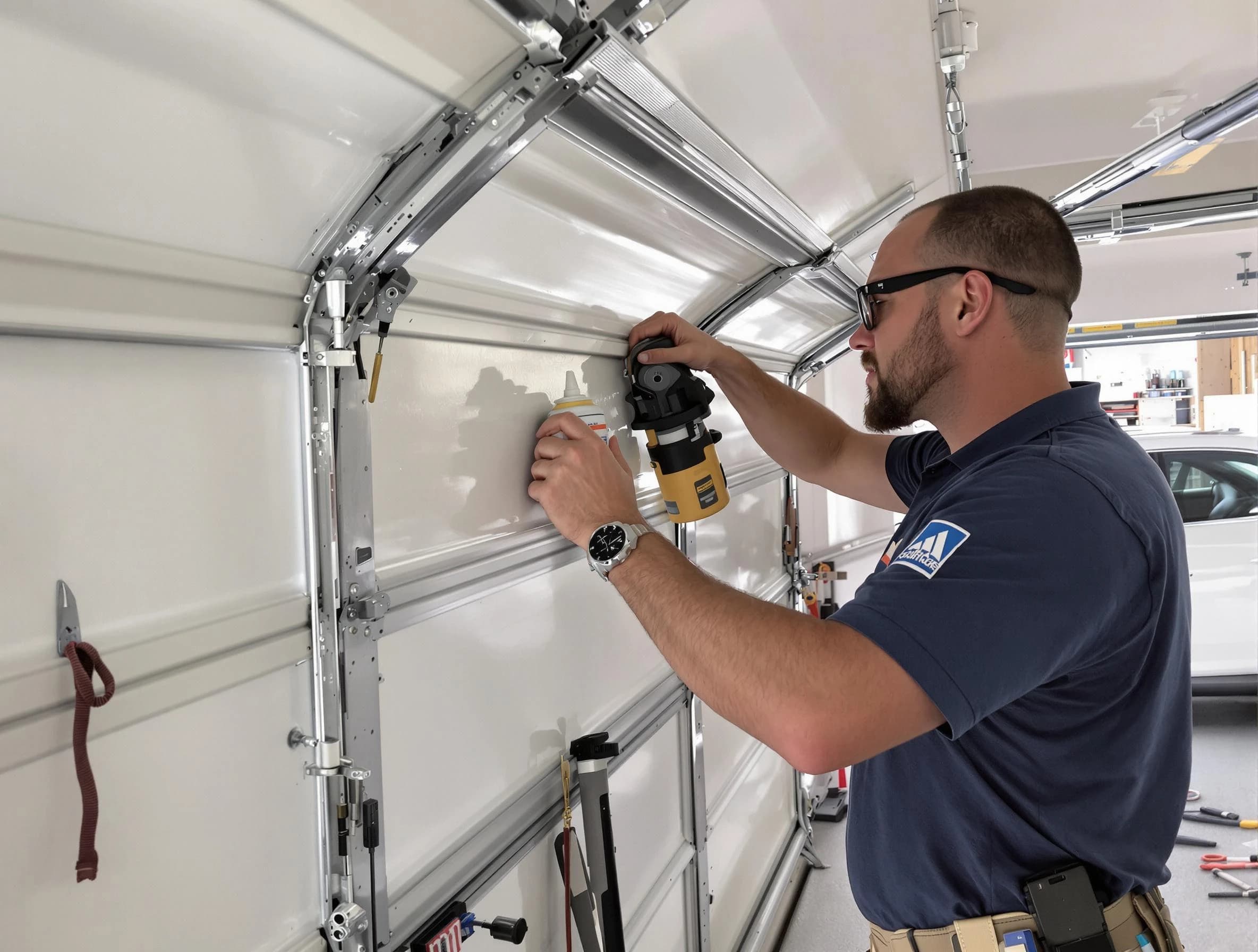 Carefree Garage Door Repair technician performing comprehensive noise reduction service in Carefree