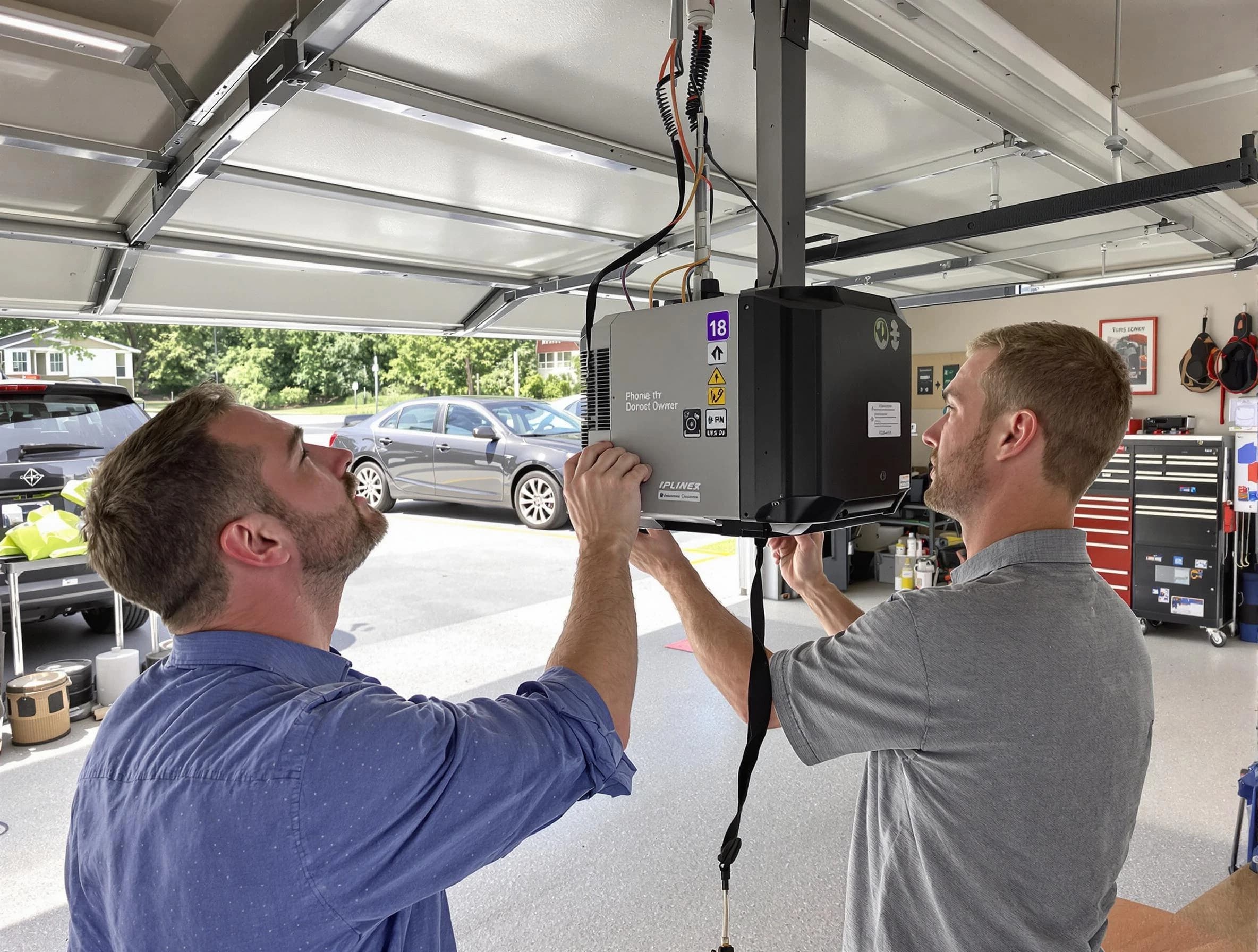 Carefree Garage Door Repair technician installing garage door opener in Carefree