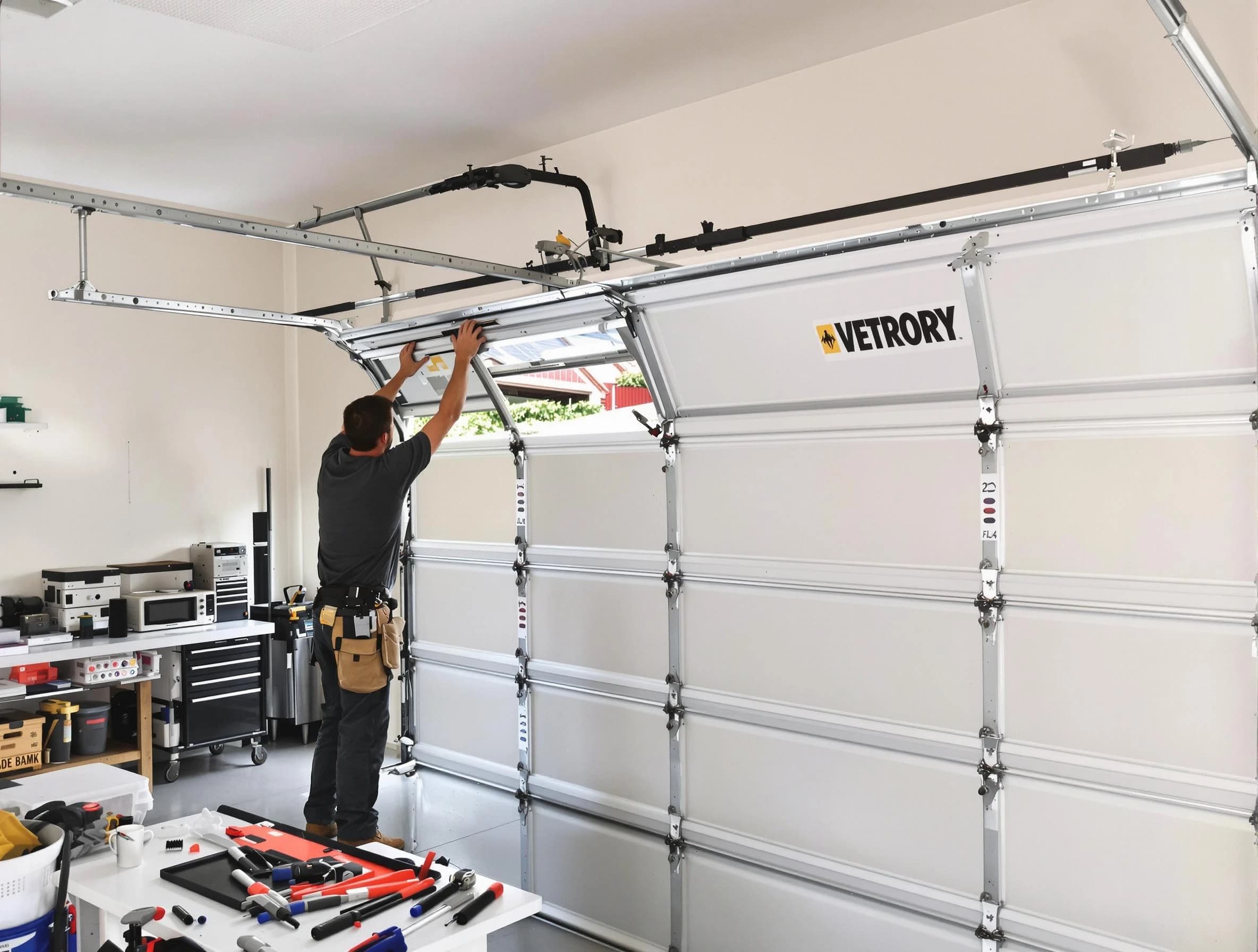 Carefree Garage Door Repair technician performing section replacement in Carefree