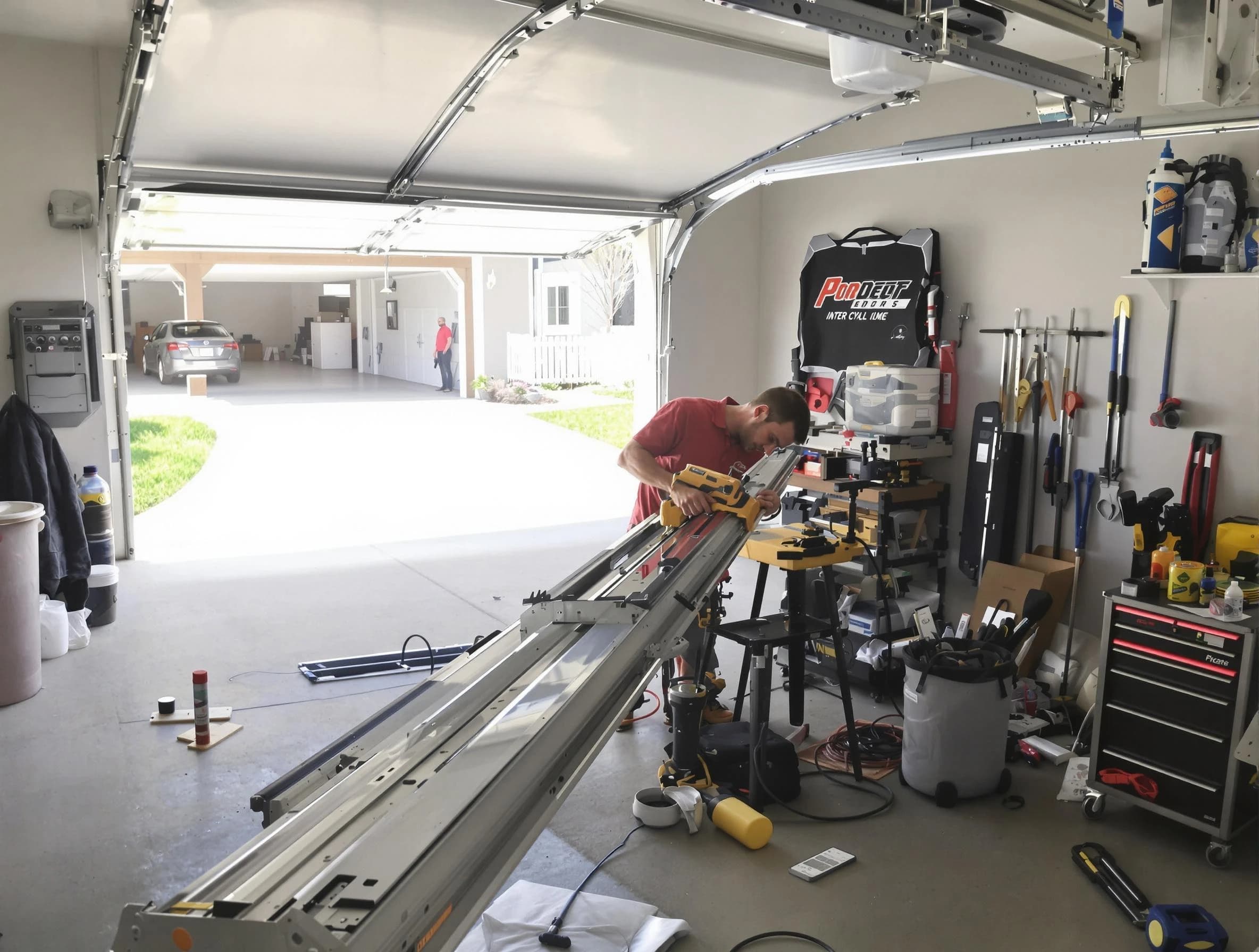 Carefree Garage Door Repair expert performing track repair in Carefree