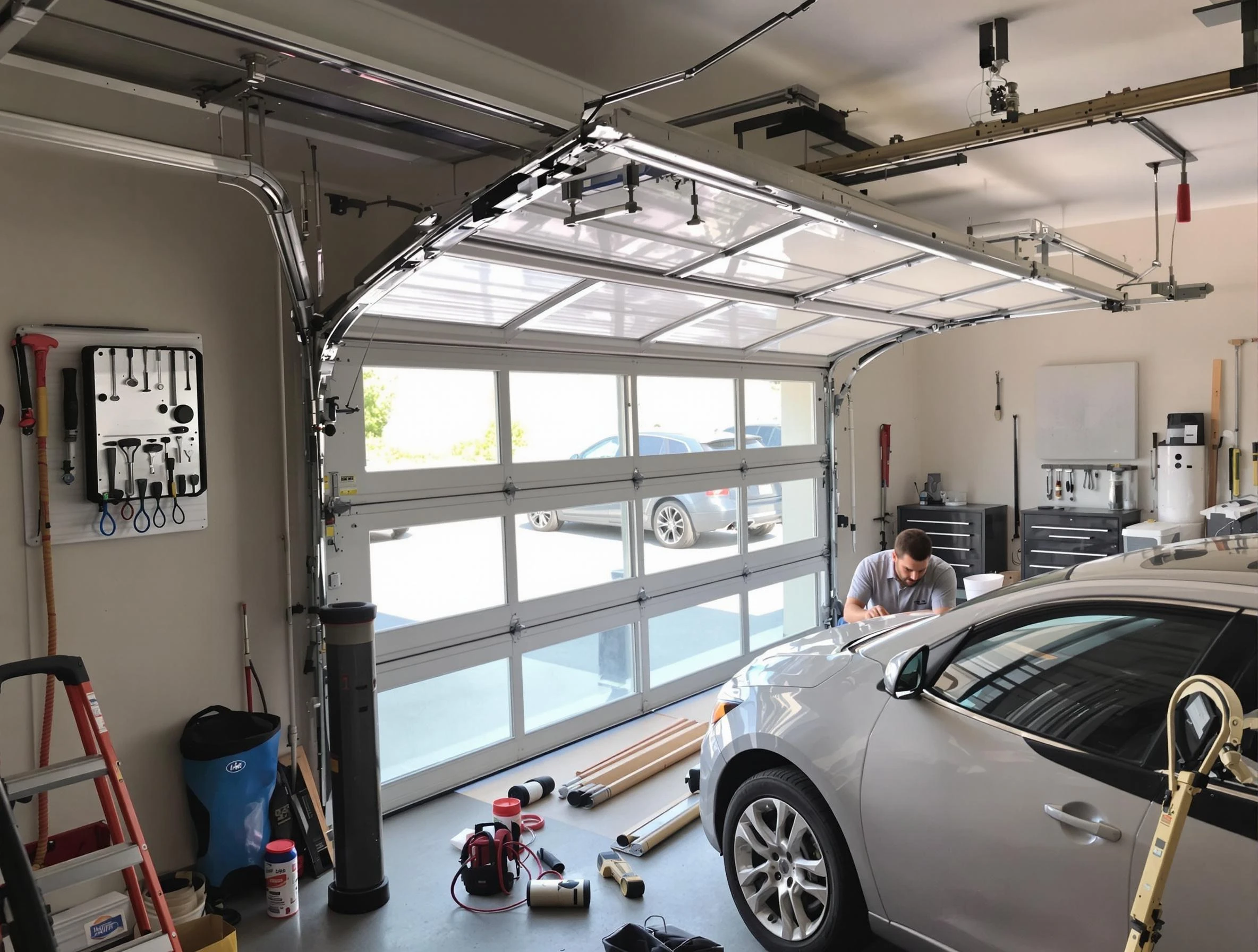 Garage door noise reduction service by Carefree Garage Door Repair in Carefree
